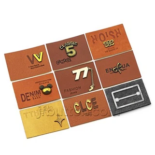 دھاتی لوگو کے ساتھ ہیٹس لیدر کا پیچ